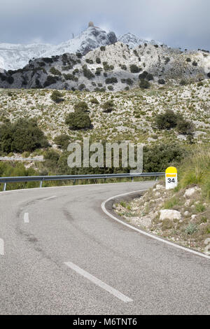 Tramontana Berge im Winter in der Nähe von Puig Major; Mallorca; Spanien Stockfoto