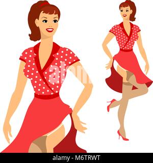 Schönen Pin up Girl im Stil der 1950er Jahre Stock Vektor
