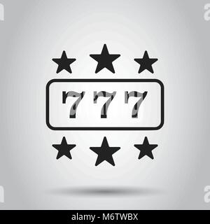 Casino Slot Machine flachbild Vektor icon. 777 jackpot Abbildung Piktogramm. Business Konzept einfache flache Piktogramm auf isolierten Hintergrund. Stock Vektor