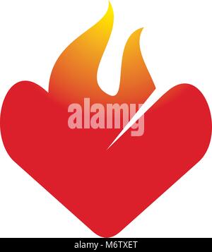 Feuer Liebe Logo Design Template Vector Stock Vektor