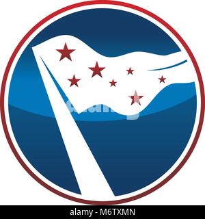 Freiheit Flagge Logo Design Template Vector Stock Vektor
