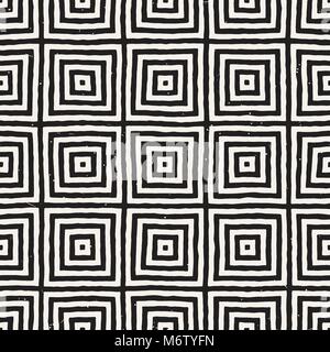 Hand gezeichnet nahtlose, sich wiederholendes Muster mit Linien Tiling. Grunge freehand Hintergrund Textur. Stock Vektor