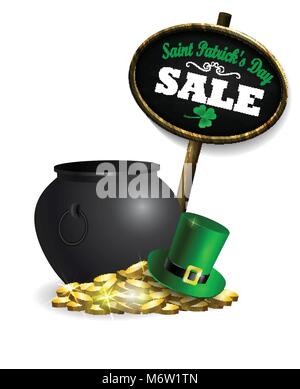 Verkauf Plakat für St. Patrick s Day. Vektor Stock Vektor