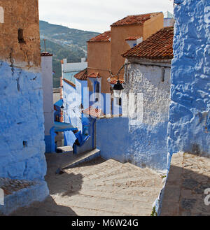 Gewundenen Straße in der Medina, Meknes, Marokko Stockfoto