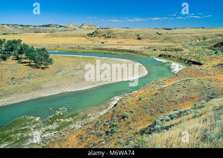 Musselshell River in der Nähe von Mosby, Montana Stockfoto