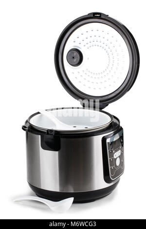 Elektrische multi Cooker auf weißem Hintergrund. Stockfoto