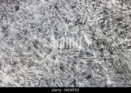 Eiskristalle Zugefroren Stream Stockfoto