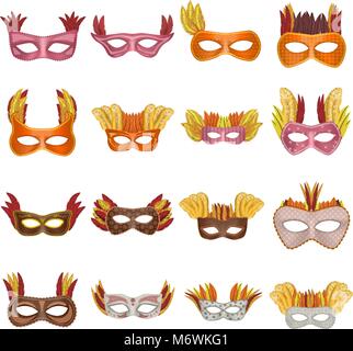 Karneval Maske venezianische Mockup, realistischen Stil Stock Vektor