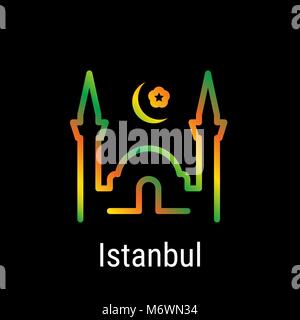 Istanbul, Türkei Vektor Symbol Leitung Stock Vektor