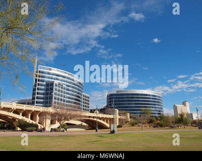 Tempe Arizona City Park als Tempe Town Lake auf der Salt River bekannt. Stockfoto