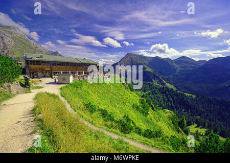 Berghütte der Jennerbahn Jenner an der Spitze in Deutschland, Alpen, Berge Stockfoto