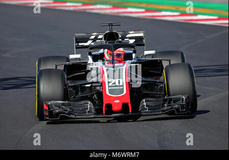 Die Haas von Romain Grosjean bei den Tests in der barcelona-catalunya Schaltung, am 06. März 2018 in Barcelona, Spanien. Stockfoto