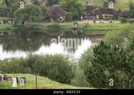 Hobbiton Movie, Matamata, North Island, Neuseeland Stockfoto