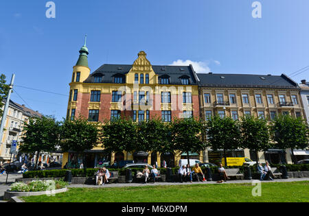 Farbenfrohe Gebäude im Stadtteil Majorstuen Nachbarschaft, Frogner, Oslo, Norwegen Stockfoto