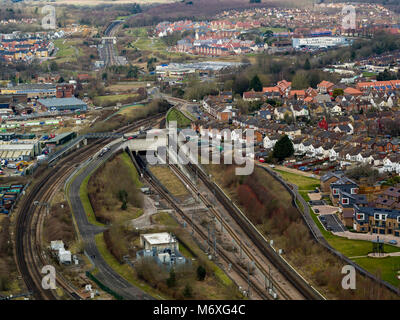 Luftaufnahme von Ashford, Kent, Großbritannien Stockfoto