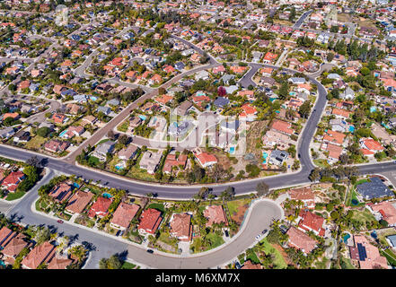 Luftbild von Carlsbad/La Costa, Kalifornien, USA. Stockfoto