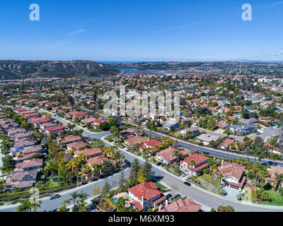 Luftbild von Carlsbad/La Costa, Kalifornien, USA. Stockfoto