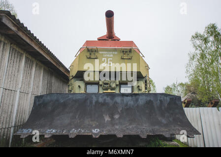 Ukraine, Tschernobyl: zurueckgelassenen Fahrzeuge Benutzer für die Dekontaminierung des Kernkraftwerks Tschernobyl. Foto: Alessandro Bosio Stockfoto