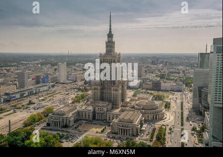 Palast der Kultur und Wissenschaft in Warschau Polen Stockfoto