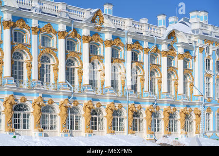 Die Catherine Palace, Zarskoje Selo, Puschkin, St. Petersburg, Russland Stockfoto