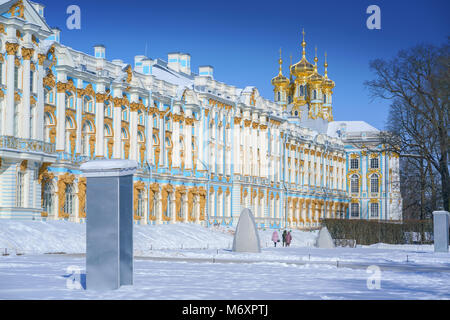 Die Catherine Palace, Zarskoje Selo, Puschkin, St. Petersburg, Russland Stockfoto