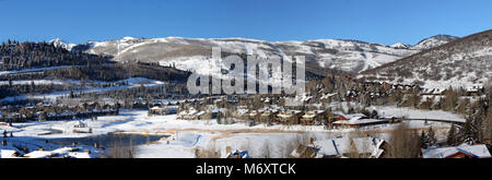 Panoramablick auf Wasatch Berge von Deer Valley Ski Resort Stockfoto