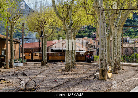 Holz- Zug, Mallorca, Spanien Stockfoto