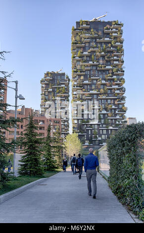 Mailand, Italien, 28. März 2017 - "Bosco Verticale", vertikale Wald Wohnung und Gebäude in der Gegend "Isola" der Stadt Mailand, Italien Stockfoto