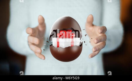 Easter Egg auf der Hand Stockfoto