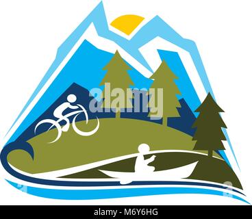 Mountain Sport Logo Design Template Vector Stock Vektor