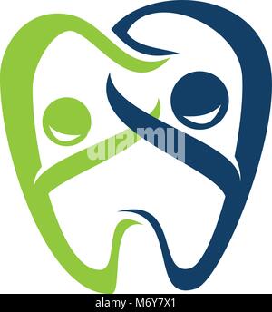 Zahnmedizinische Familie Logo Design Template Vector Stock Vektor