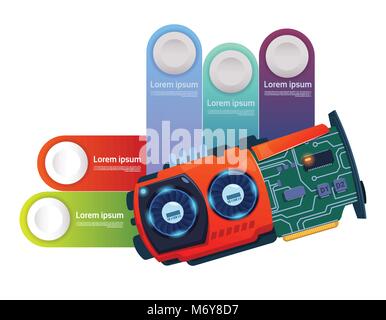 Vorlage Infografik Elemente mit Schaltkreis moderne Technik Präsentation Konzept Stock Vektor