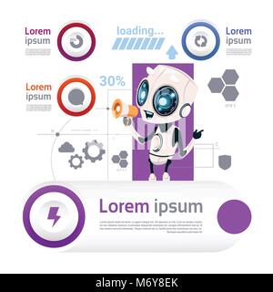 Roboter und moderne Technik Vorlage Infografik Elemente künstliche Intelligenz Konzept Stock Vektor