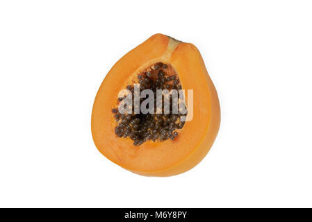 Süße papaya auf weißem Hintergrund Stockfoto