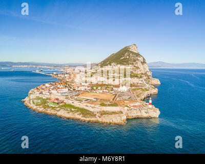 Berühmte Gibraltar Rock auf den Überseeischen britisches Territorium, Gibraltar, Iberische Halbinsel, Europa Stockfoto