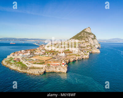 Berühmte Gibraltar Rock auf übersee Britisches Territorium, Gibraltar, Iberische Halbinsel, Europa Stockfoto