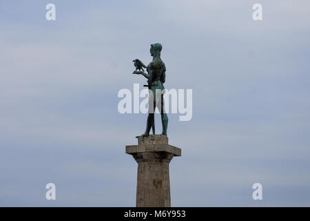 Die Victor (Pobednik) ein Monument, das sich in der Oberen Stadt der Belgrader Festung. Kalemegdan Park. Belgrad, Serbien Stockfoto