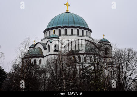 Kirche des Heiligen Sava (Hram Svetog Save). Orthodoxer Tempel in Belgrad, Serbien Stockfoto