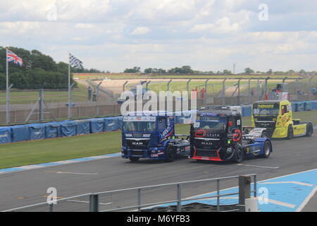 Truck Racing in Donington Park Circuit Juli 2015 Stockfoto