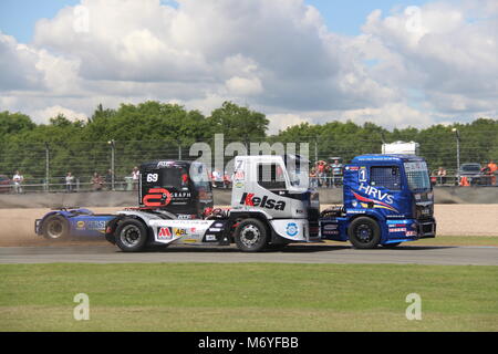 Truck Racing in Donington Park Circuit Juli 2015 Stockfoto