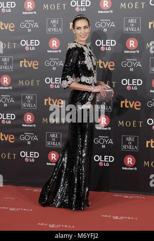 32 Goya Filmpreis, der auf dem Madrider Marriott Auditorium in Madrid statt, Spanien. Mit: Nieves Alvarez Wo: Madrid, Gemeinschaft von Madrid, Spanien Wann: 03 Feb 2018 Credit: Oscar Gonzalez/WENN.com Stockfoto