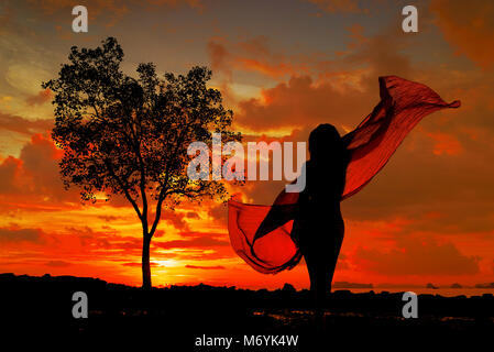 Klong Muang Beach am sunset Krabi Provinz Stockfoto