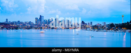 Lake Union und downtonw Skyline von Seattle, Washington State, USA Stockfoto