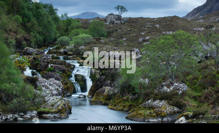 Die Wasserfälle von Balgy, Loch Torridon, Wester Ross, Schottland, Großbritannien Stockfoto