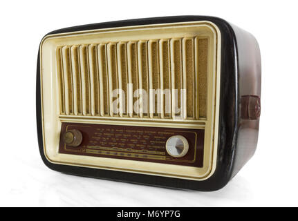 Vorderansicht eines Vintage Radio Tuner Stockfoto