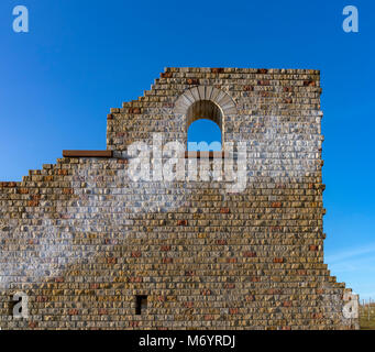 Antiken römischen Weingut im Süden der Pfalz in Deutschland. Rekonstruierte Mauerwerk. Stockfoto