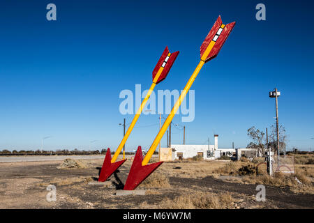 Twin Arrows Trading Post Ruinen, Flagstaff, Arizona Stockfoto