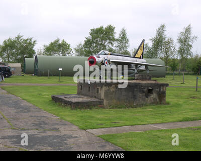 English Electric Lightning auf Anzeige an Thorpe Camp Besucherzentrum Stockfoto