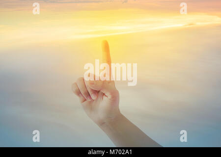 Nahaufnahme der Hand Symbol auf weißem Hintergrund. Stockfoto
