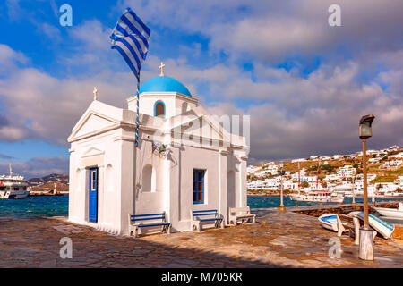 Agios Nikolaos Kirche auf der Insel Mykonos, Griechenland Stockfoto